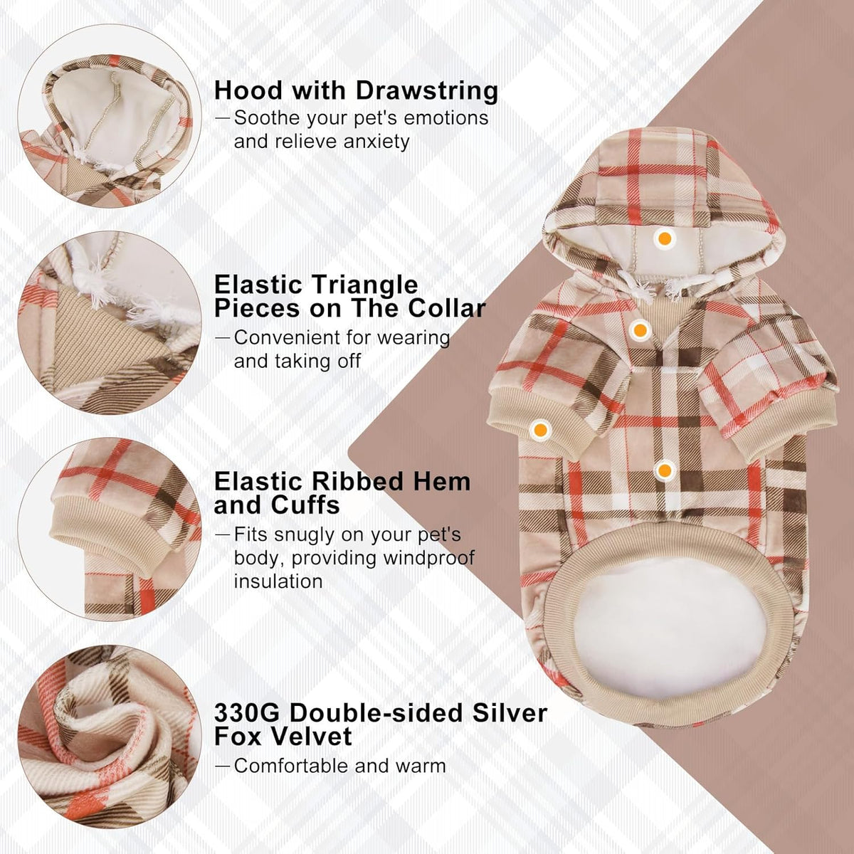 BEAUTYZOO Dog Hoodie Sweaters for Small Medium Large Size Dogs Girls Boys- Premium Quality, Ultra