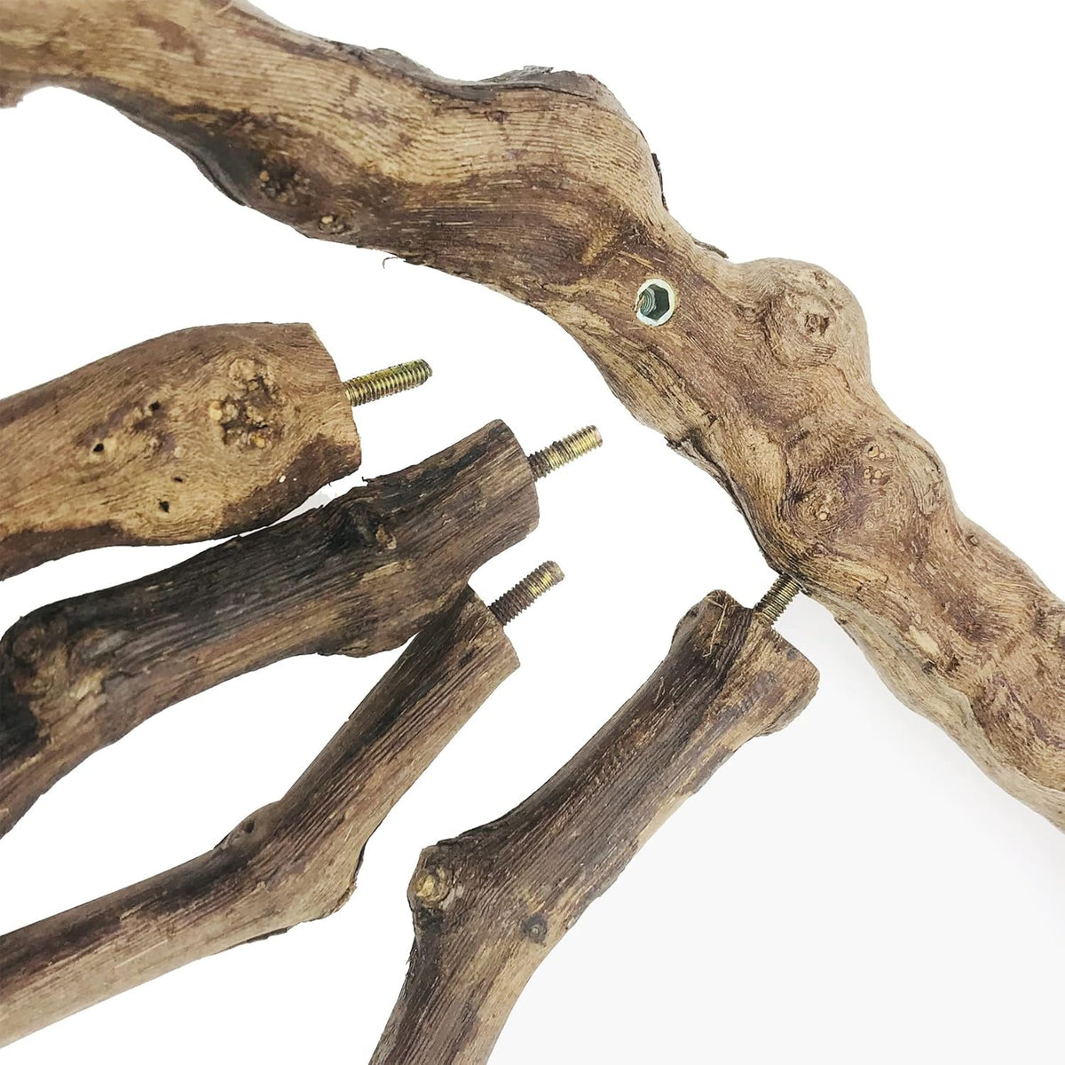 Allazone 6 PCS Bird Perch Natural with Chewing Toys Natural Grapevine Bird Stand Grape Stick
