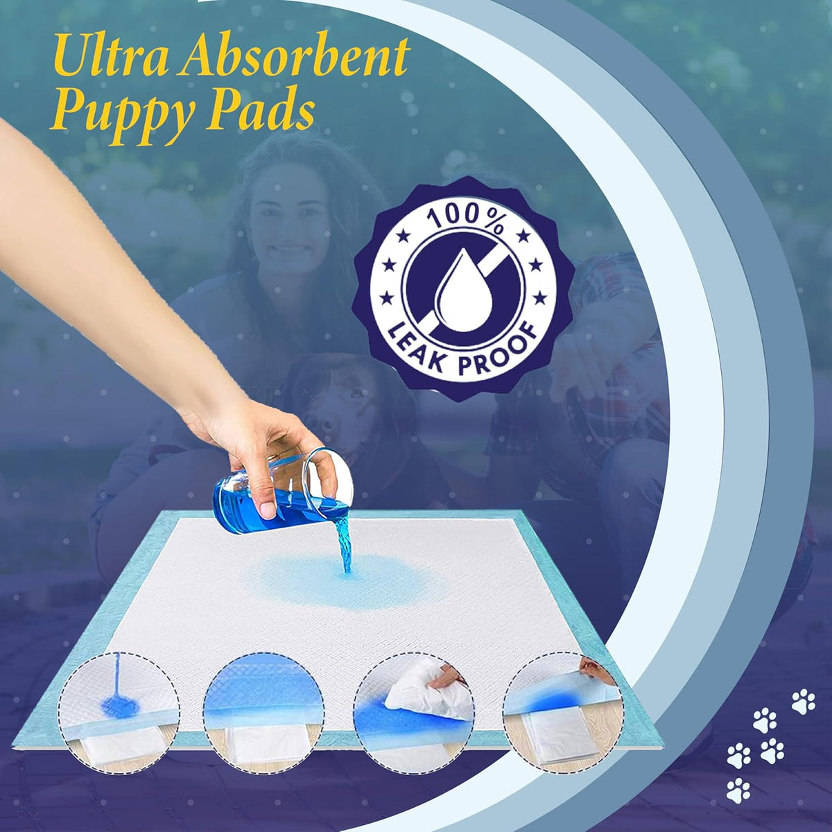 TBM Puppy Pads 100 Count - 23.6" x 23.6" - Super Absorbent Pee Pads for Dogs - Premium Leak-Proof