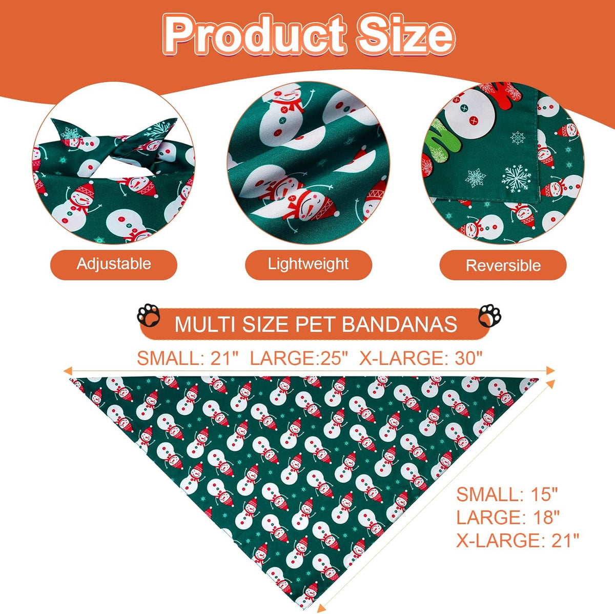 Christmas Dog Bandanas Small 3PCS, 6 Pattern Holiday Scarf for Boy and Girl, Triangle Reversible