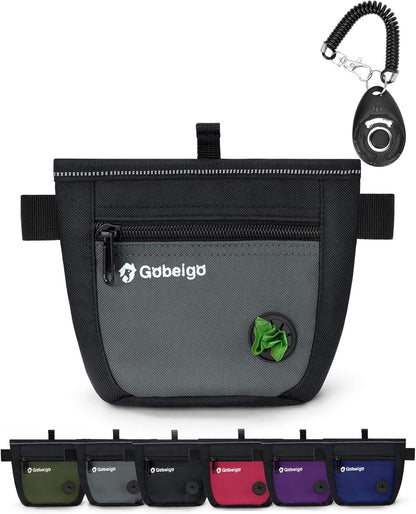 Gobeigo Dog Treat Pouch and Training Clicker, Upgrade Two Magnetic Closure to Prevent Spills, 2 Cup