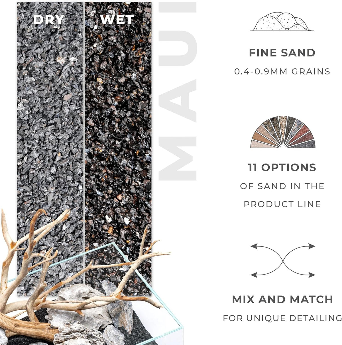 Ultum Nature Systems Controsand Maui Aquarium Gravel (8L) - Small Pebbles for Fish Tank - Planted