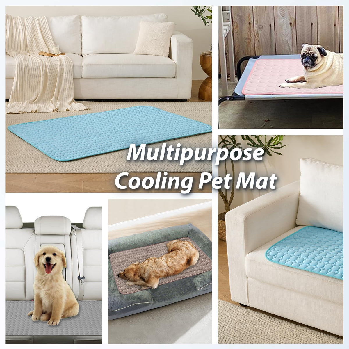 MICROCOSMOS Summer Cooling Mat & Sleeping Pad- Water Absorption Top, Materials Safe, Easy Carry, EZ