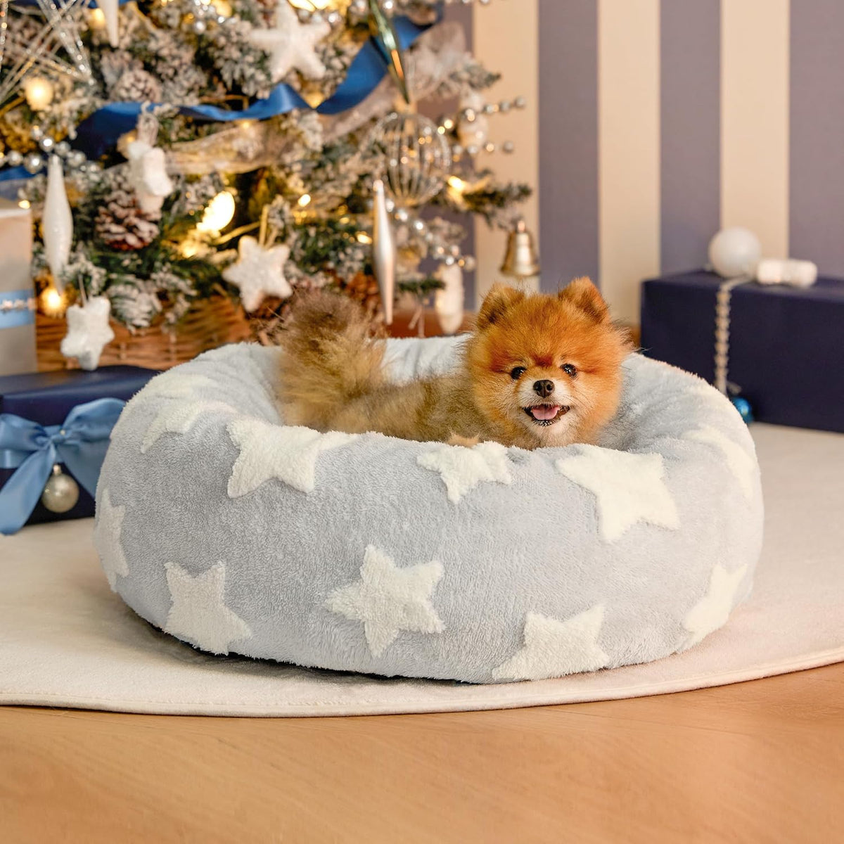 LE SURE Donut Small Dog Bed - Round Cat Beds for Indoor Cats Anti-Anxiety Calming Pet Beds