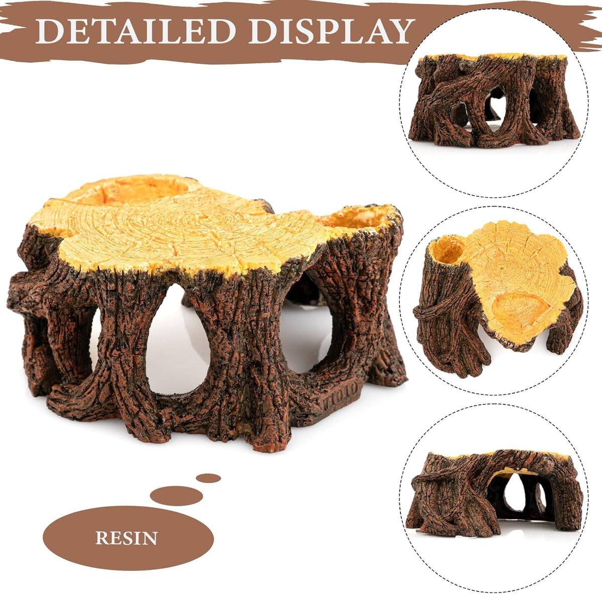 Reptile Hide Cave, Naturalistic Terrarium Décor, Safe Hideout for Ball Pythons, Bearded Dragons