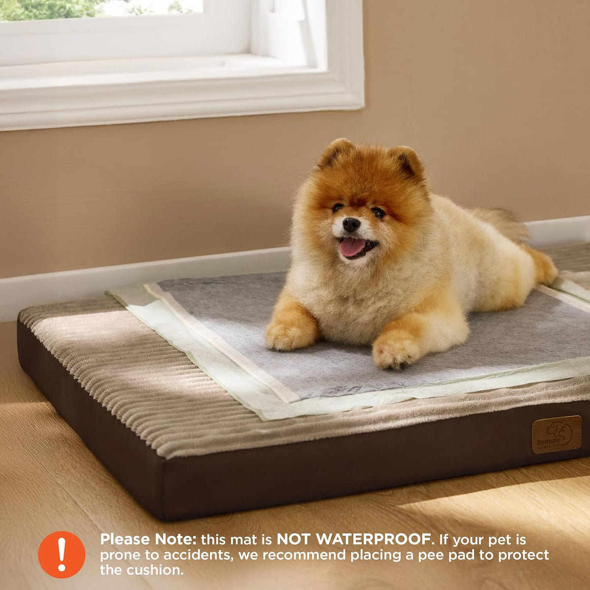 Bedsure Dog Bed Medium Size Dog - Orthopedic Pet Beds with Removable Machine Washable Cover, Egg