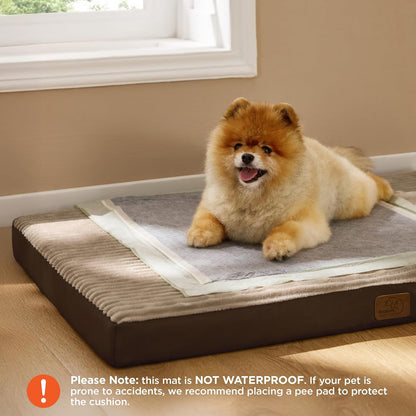 Bedsure Dog Bed Medium Size Dog - Orthopedic Pet Beds with Removable Machine Washable Cover, Egg