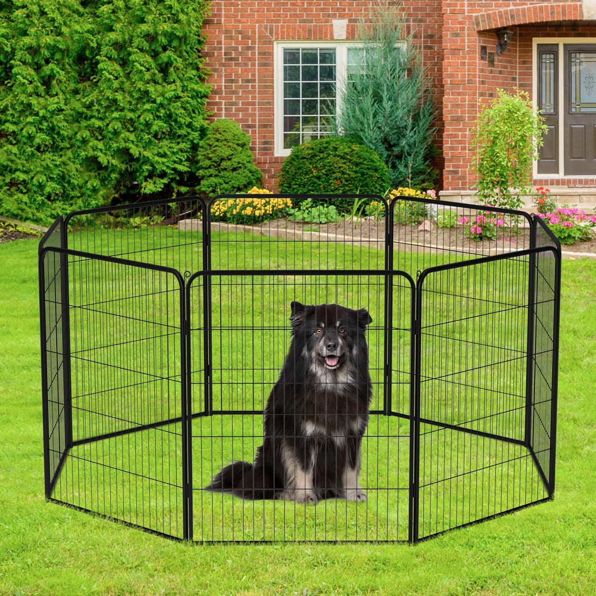BestPet Dog Playpen Indoor 40 inch 4 Panels Metal Dog Pen Pet Dog Fence Outdoor Exercise Pen with