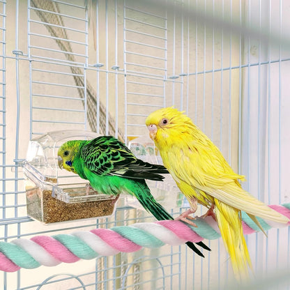 2-Pack Rope Perches for Bird Cages, 31.5 in Length Comfort Grip Flexible Rope Perch Beak & Paw