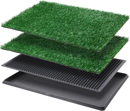 LOOBANI Dog Grass Pad with Tray - Dog Litter Box - Indoor Potty for Apartment and Patio Training