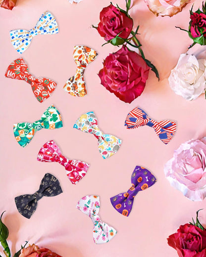 PET SHOW 10 Pack Holiday Big Dog Bow Ties for Large Medium Dogs Sliding Collar Attachments Festival