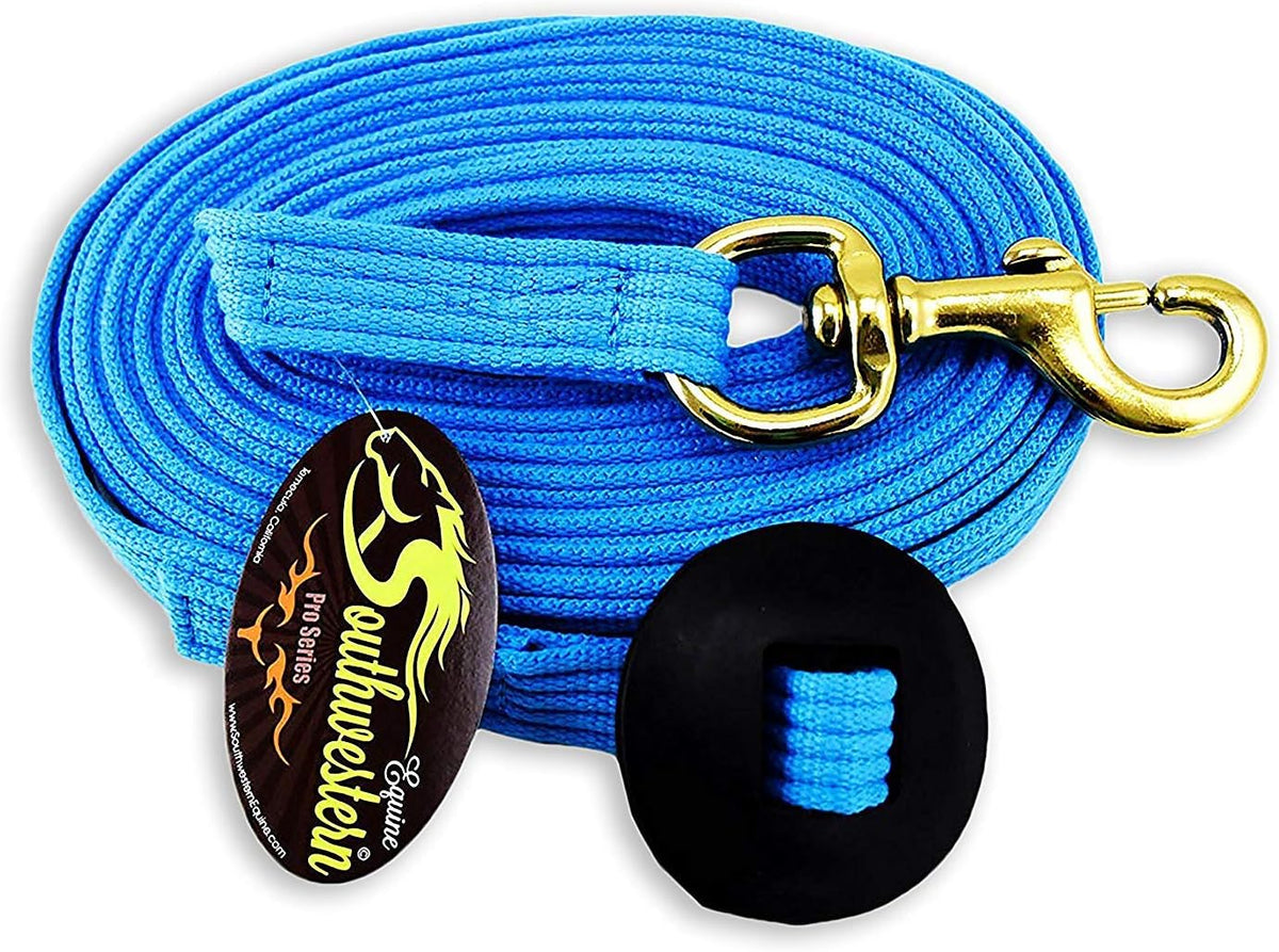 Southwestern Equine Lunge Line for Horses Cotton Horse Lunge Line with Bolt Snap & Rubber Stop