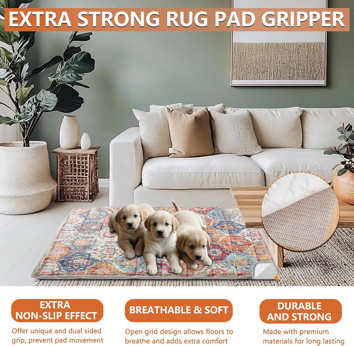 Washable Thickened Pee Pads for Dogs, 2 Pack (36"x42") Upgrade Reusable Puppy Pads with Non-Slip