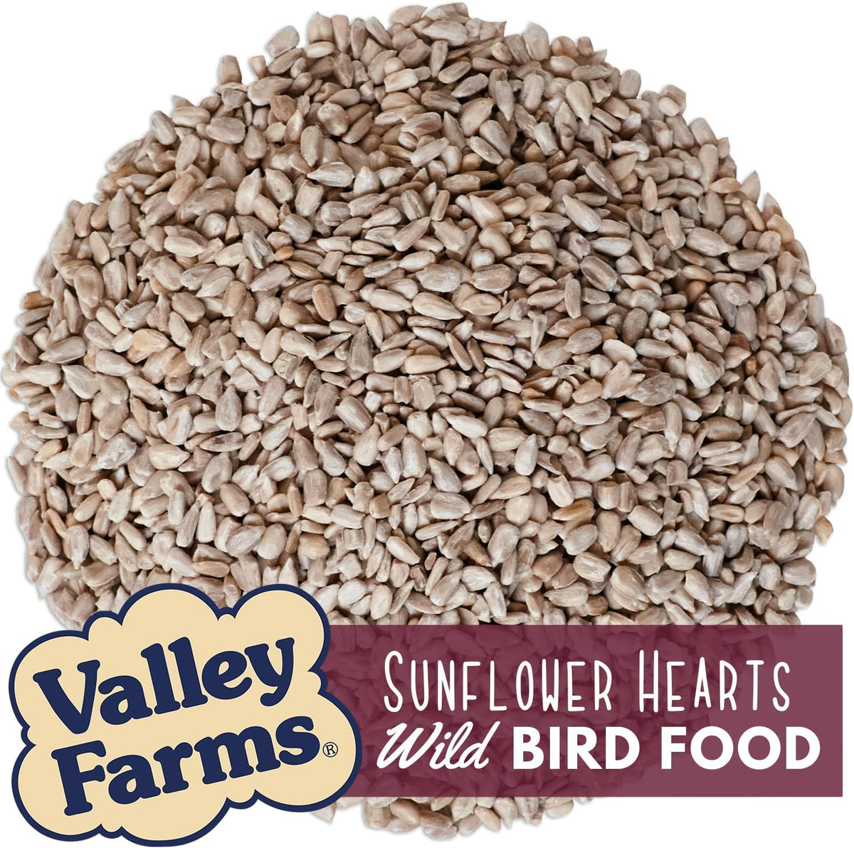 Valley Farms Whole Sunflower Hearts for Birds 4 LB 2-Pack (8 LB Total), Sunflower Kernels Wild Bird