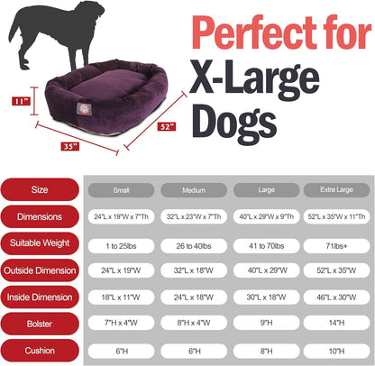 Majestic Pet 52 Inch Micro Velvet Calming Dog Bed Washable 52x35x11 (inch) – Cozy Soft Round Donut