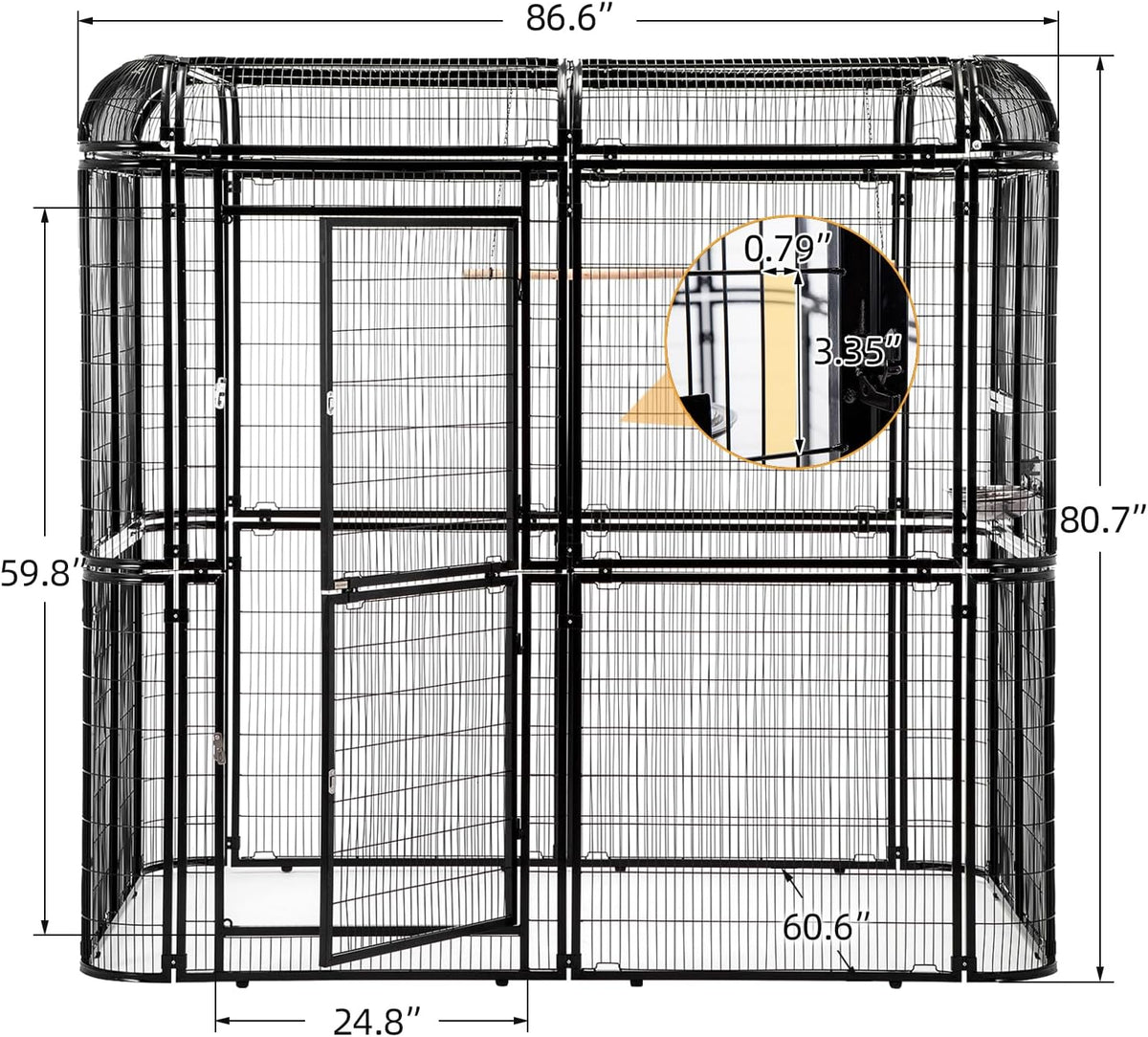 wonline Parrot Cages for Large Birds Outdoor Extra Large Bird Cage with Bird Cage and Perch
