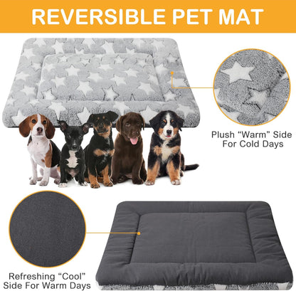 4 Pcs Washable Dog Crate Mat Kennel Pad Replaceable Reversible Pet Bed Pad for Crate Pet, Sleeping