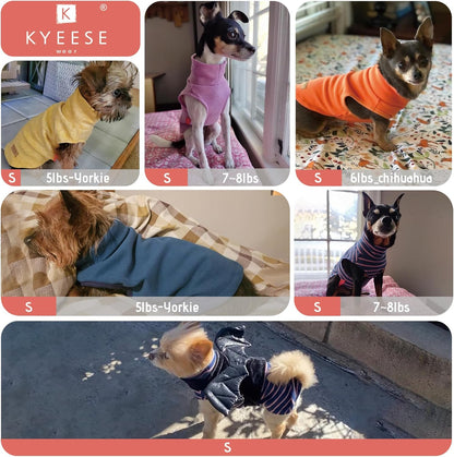 KYEESE 2Pack Dog Sweater Warm Pets Fleece Sweater Turtleneck Dog Outfit for Small Dogs Boy Girl