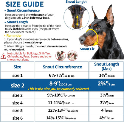 BARKLESS Dog Muzzle, Basket Muzzle Anti Biting Chewing, Sturdy Lightweight Cage Mouth Cover for