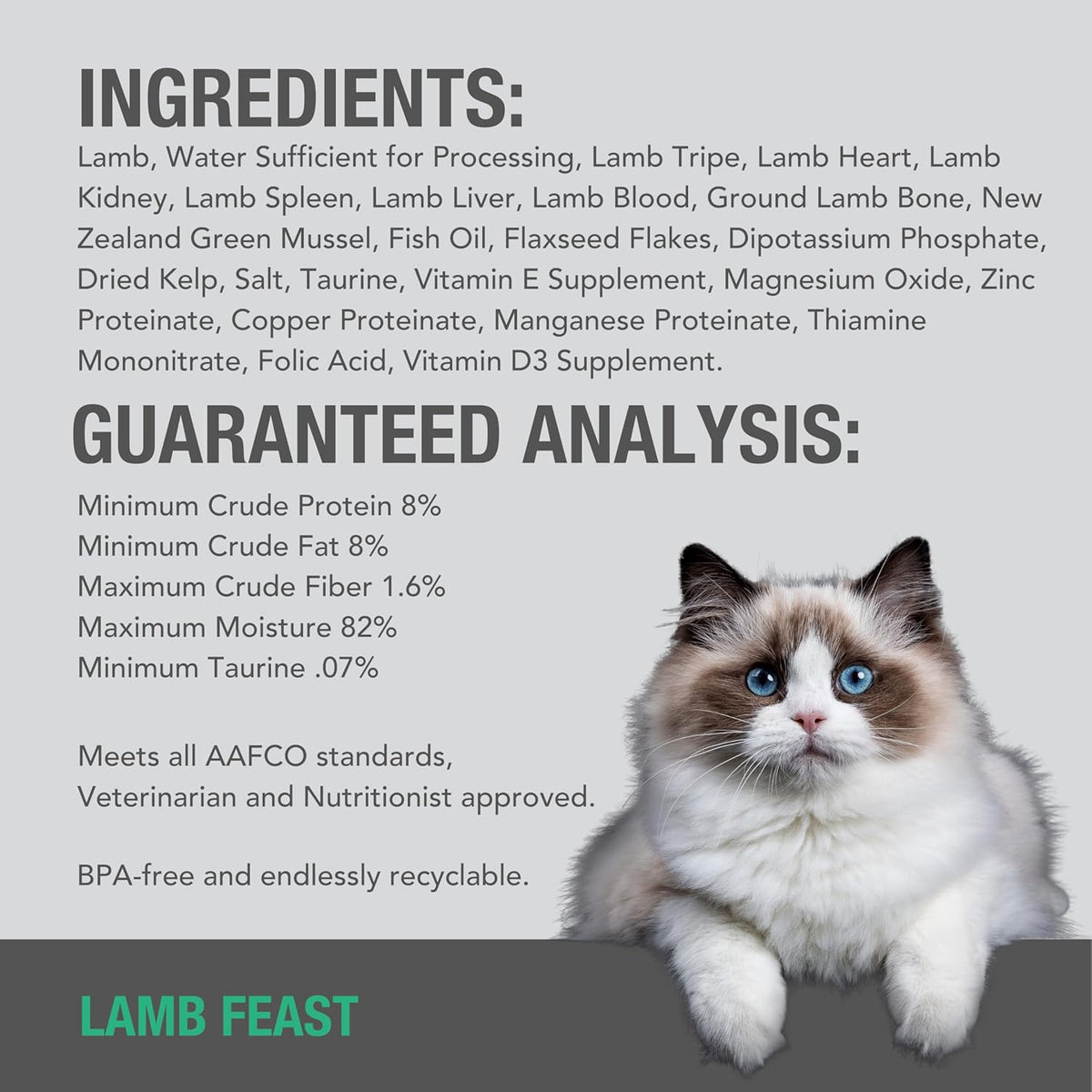 Feline Natural New Zealand Canned Catfood Wet Food, High-Meat, Low-Carb, & Grain Free Cat Food Wet