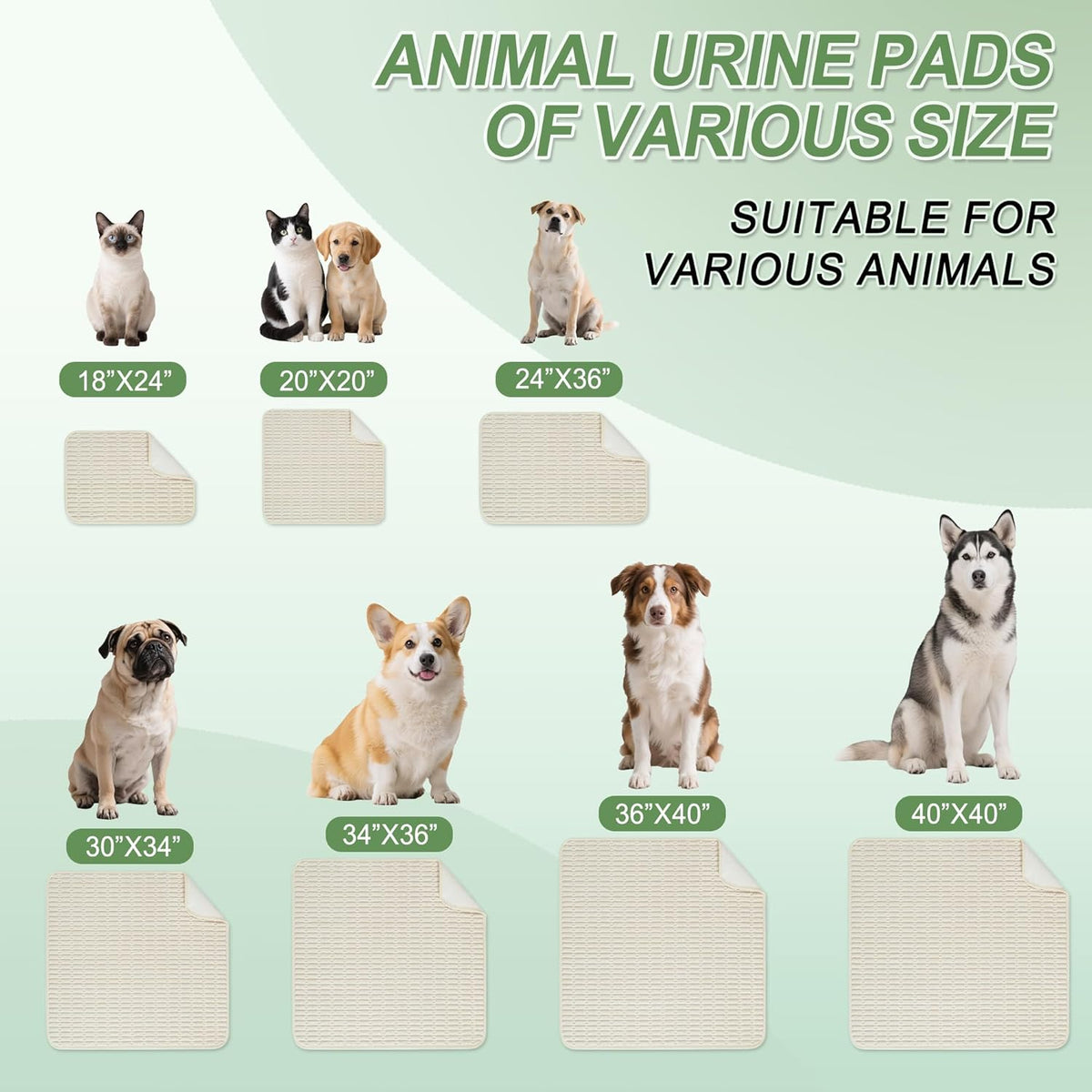 Washable Pee Pads for Dogs, 2 Pack Reusable Puppy Pads Dog Pads, Non-Slip Dog Pee Pads, Leakproof