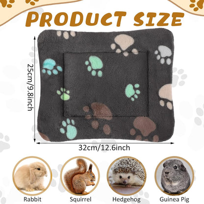 4 Pack Ultra Soft Dog Cat Bed Mat with Cute Prints Reversible Fleece Dog Crate Kennel Pad Cozy
