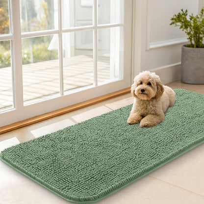OLANLY Dog Door Mat for Muddy Paws 47x20, Absorbs Moisture and Dirt, Absorbent Non-Slip Washable