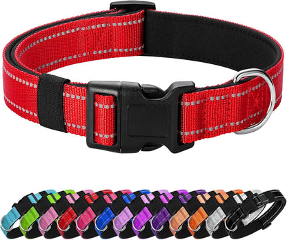 Reflective Dog Collar Padded with Soft Neoprene Breathable Quick Release Basic Dog Collars for