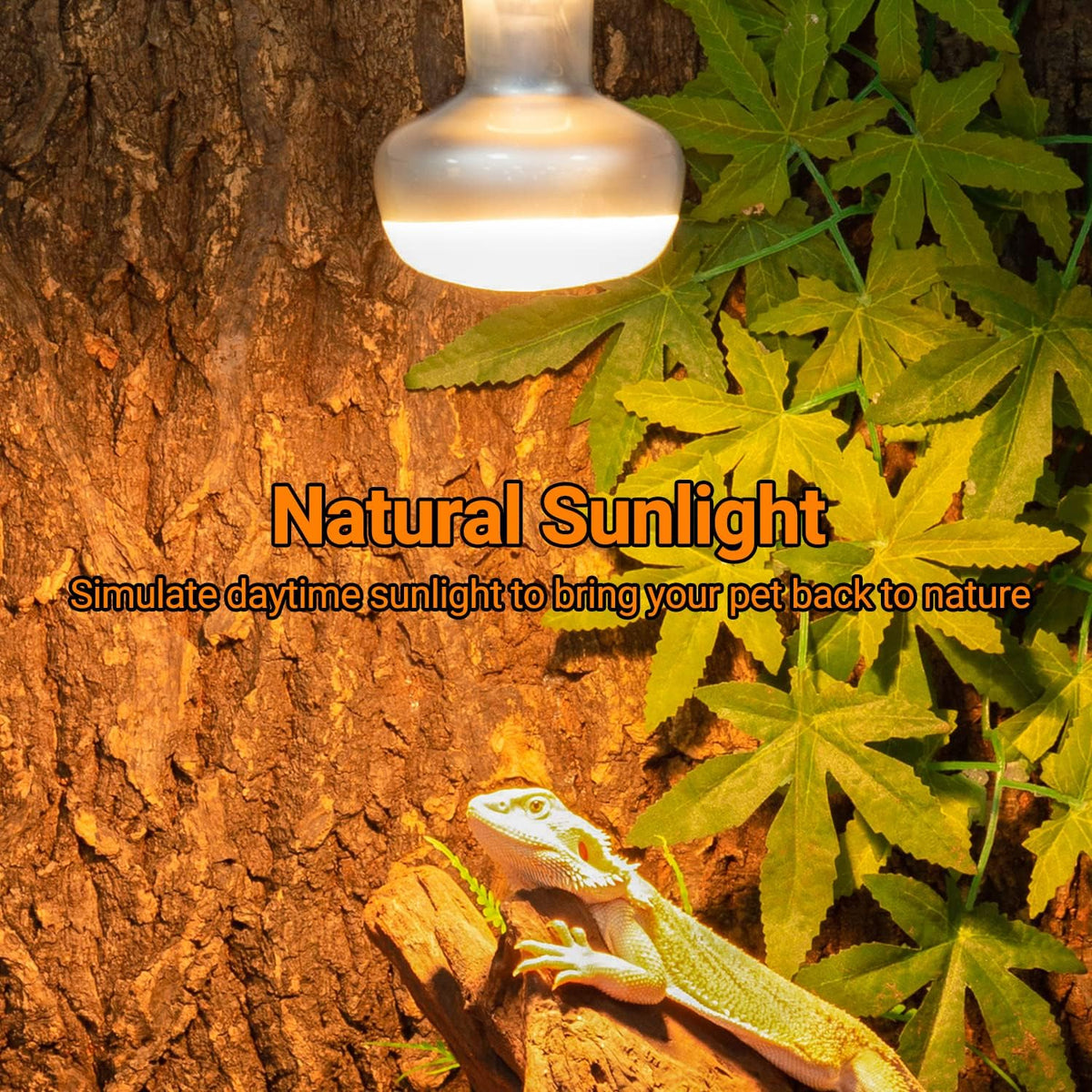 REPTI ZOO 2 Pack Heat Lamp 100W, Intense Basking Spot Simulated Natural Sunlight Heating Lamp Bulb