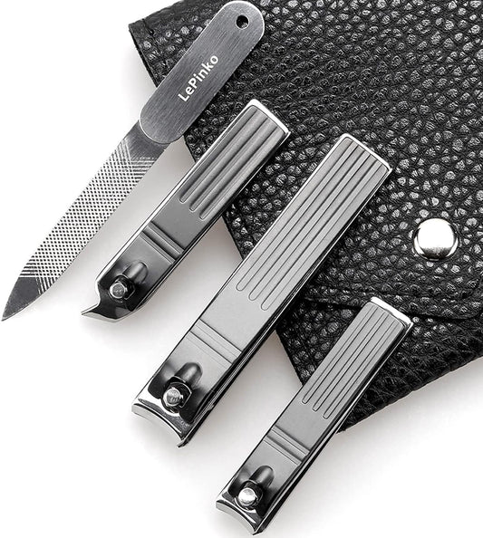 Nail Clippers Set, Toenail Clippers for Thick and Ingrown Nails, Fingernail Cutters for Men Women