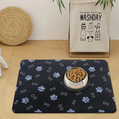 Pet Cat Dog Food Mat Non Slip Mat for Dog Water Bowl Mat Quick Dry Absorbent Cat Feeding Mat, 24 *