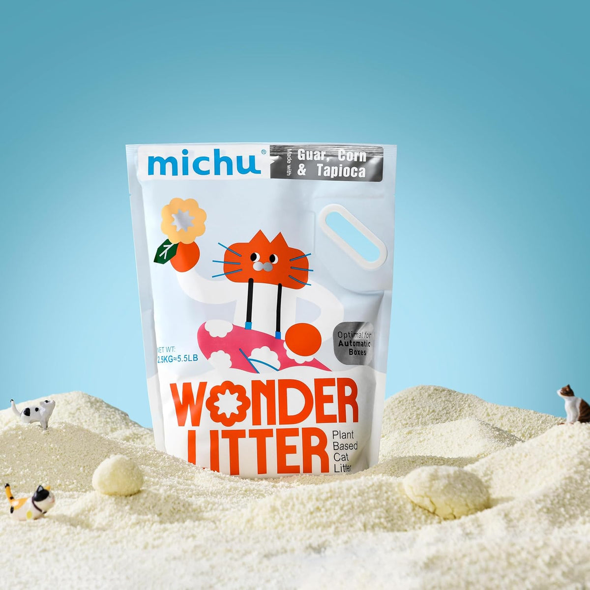Tofu Cat Litter Natural Clumping Tofu Cat Litter 5.5lb/88oz 5 Scents (Greentea + Wonder Litter, 2