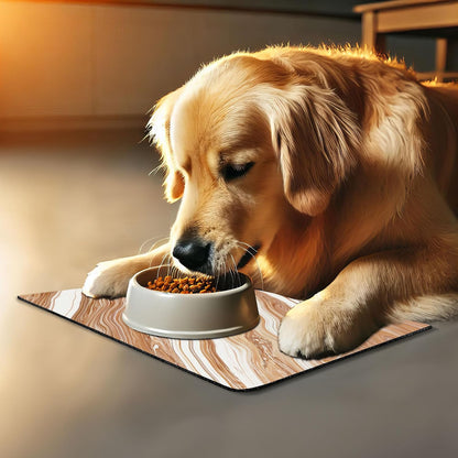 Lunarable Marble Pet Mat for Food and Water, Wavy Colored Fluid Earthen Toned Unusual Classic Retro