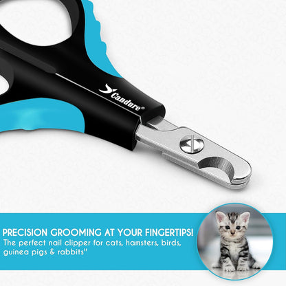Candure Cat Nail Clipper Stainless Steel Cat Claw Trimmers for Rabbits, Guinea Pigs, Birds