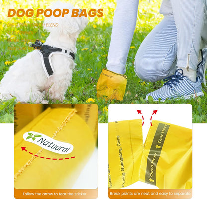 Dog Poop Bags Rolls-600 Counts, 40Rolls, Biodegradable Poop Bags Made of Cornstarch, 100% Leak