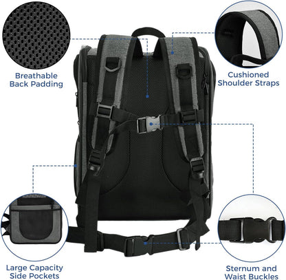 Apollo Walker Pet Carrier Backpack for 4-15lb Cats and Dogs, Puppies, Safety Features and Cushion