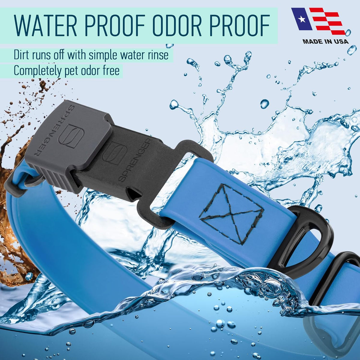 Dogline Biothane Waterproof Dog Collar with Herm Sprenger Stainless Steel Quick Release Buckle