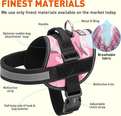 Dogline Dog Harness, Reflective No-Pull Adjustable Vest with Handle, Breathable No-Choke Harness