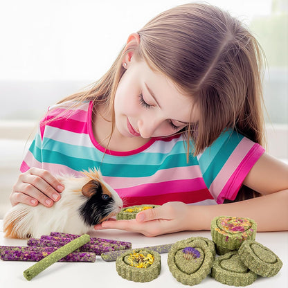 Sofier Timothy Hay Treats Rabbit Toys Bunny Guinea Pig Hamster Natural Chews for Teeth Handmade