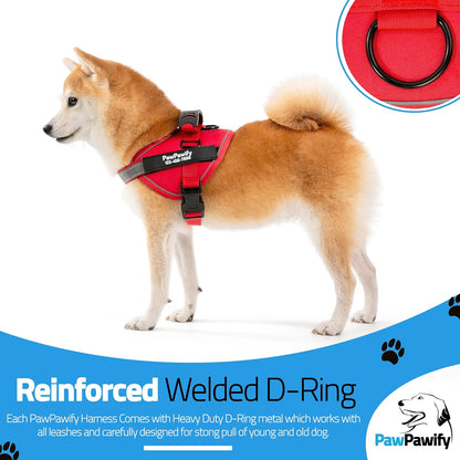 PawPawify Custom No Pull Dog Harness with Name and Phone Number, Heavy Duty Personalized Pet Vest