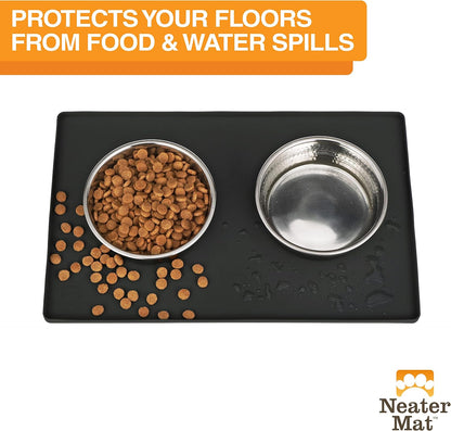 Neater Pet Brands Neater Mat Pet Mats for Food and Water, Cat & Dog Bowl Mat Waterproof Silicone