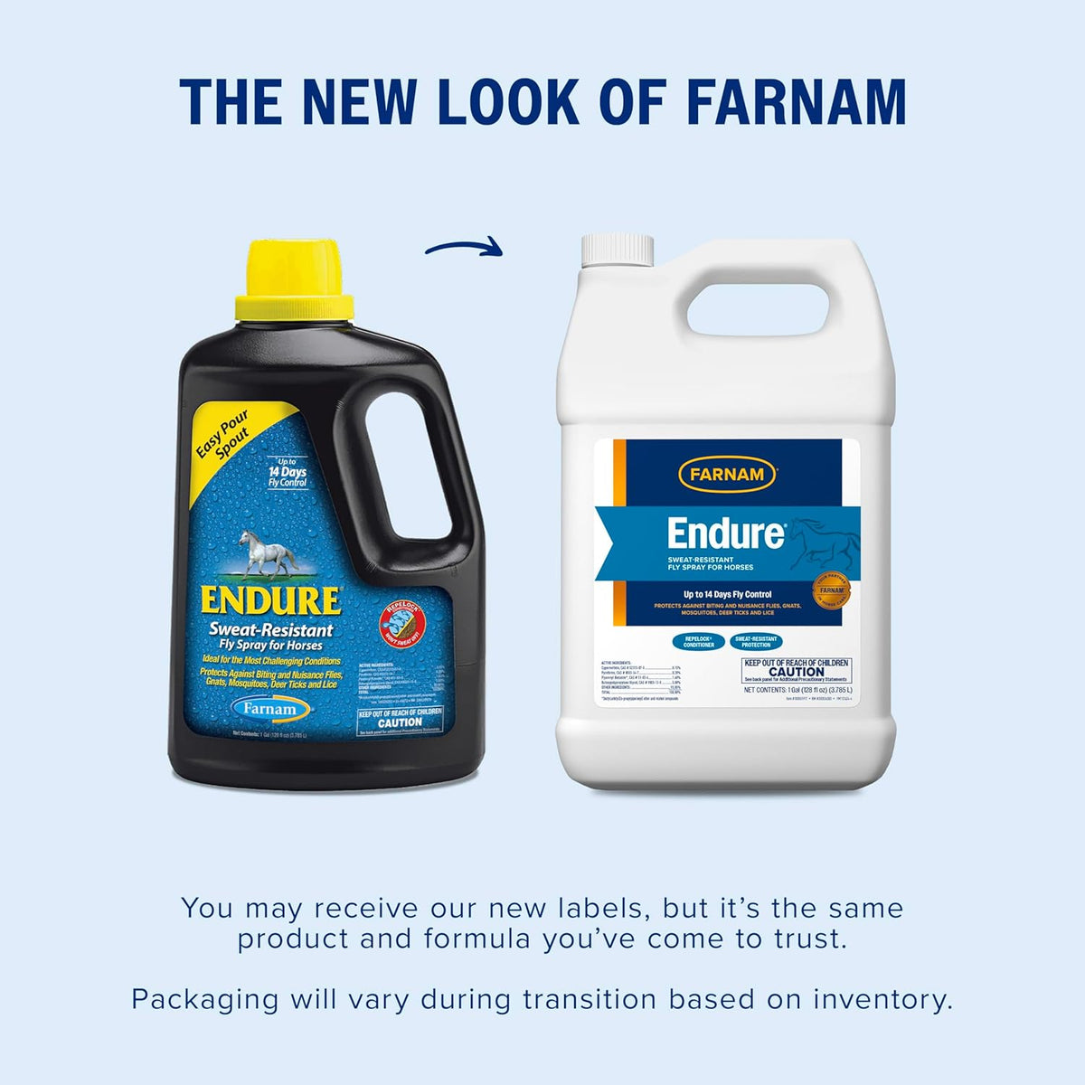 Farnam Endure Sweat-Resistant Fly Spray for Horses, Lasts Up to 14 Days, Protects Against Flies