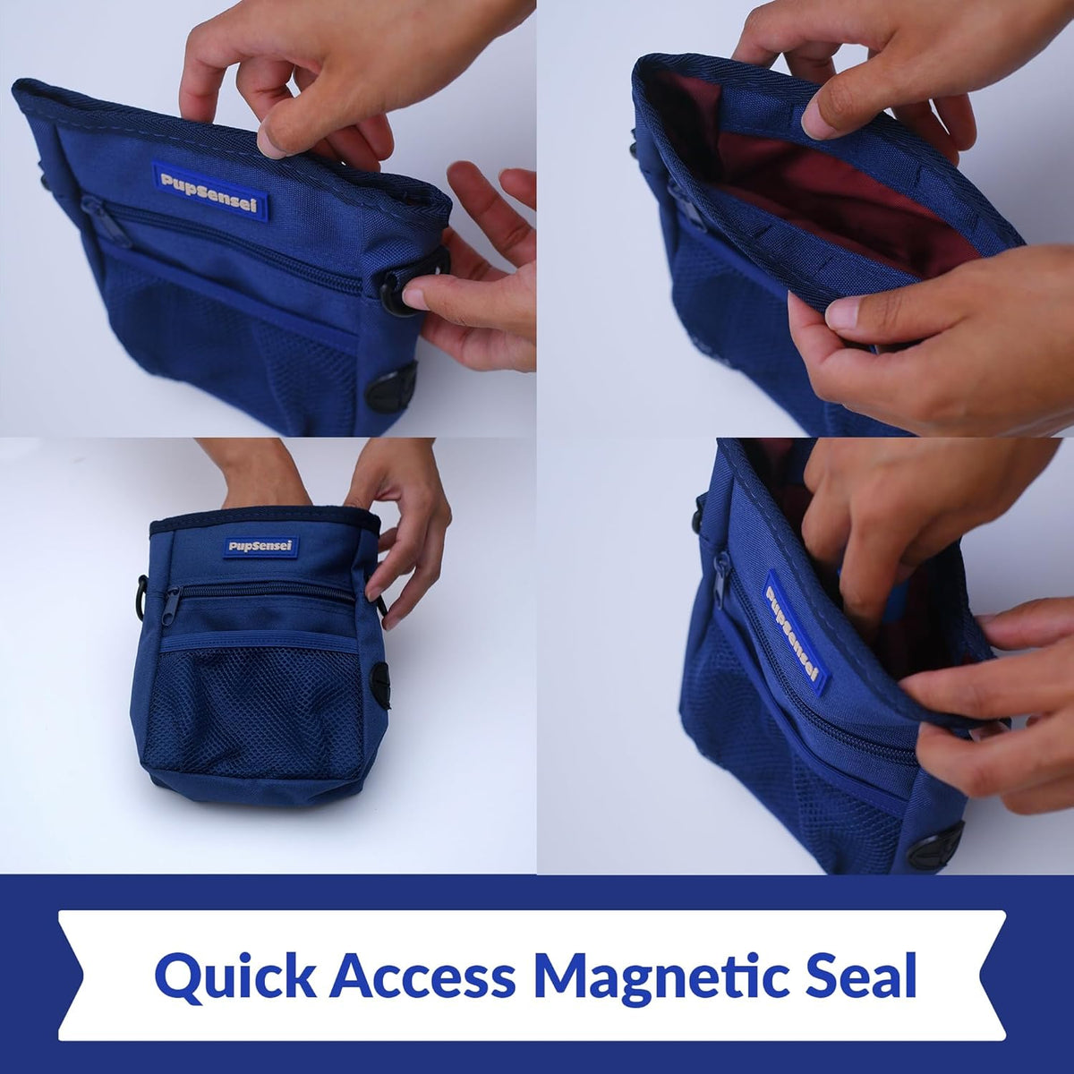 Dog Treat Pouch, Durable Oxford Polyester, No-Spill Magnetic Closure, Treat Pouches for Pet