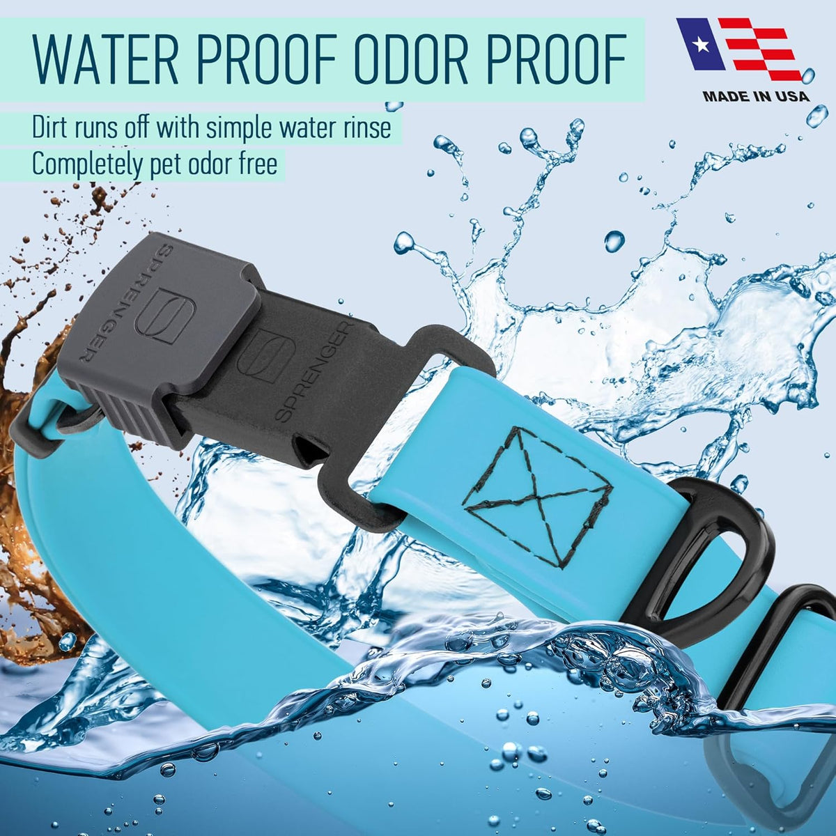 Dogline Biothane Waterproof Dog Collar with Herm Sprenger Stainless Steel Quick Release Buckle