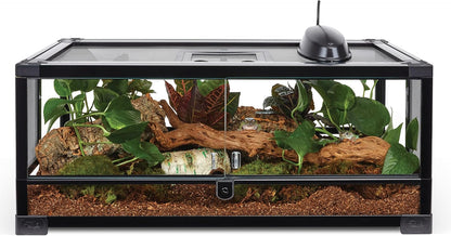 Zilla QuickBuild Reptile 20 Gallon Glass Terrarium Habitat with Swing Door For Geckos, Snakes