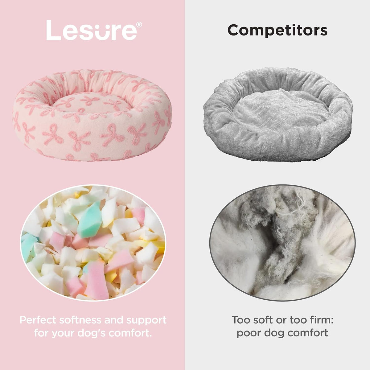 LE SURE Donut Small Dog Bed - Round Cat Beds for Indoor Cats Anti-Anxiety Calming Pet Beds