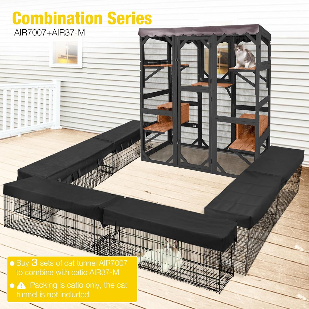 Aivituvin Catio Outdoor Cat Enclosure Large Cat House for Mulitiple Cats Walk in Kitty Cage with
