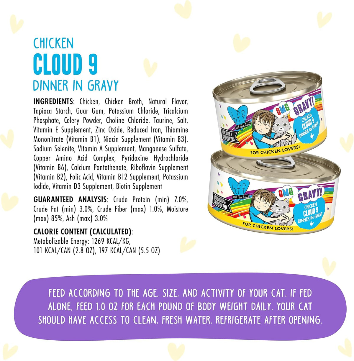 Weruva B.F.F. OMG - Best Feline Friend Oh My Gravy!, Chicken Cloud 9 with Chicken in Gravy, 5.5oz