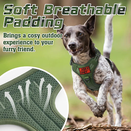 rabbitgoo Tactical Dog Harness for Large Dogs, No Pull Military Service Vest with Handle & Molle