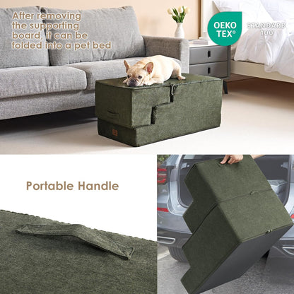 EHEYCIGA Dog Stairs for High Bed 22.5" H, 5-Step Dog Steps for Bed, Pet Steps for Small Dogs and